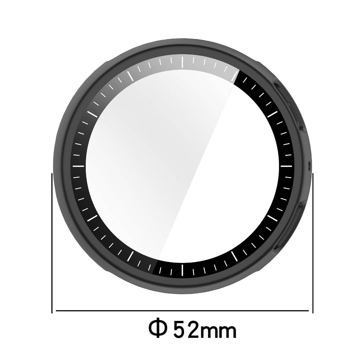 Integriertes PC-Gehäuse mit gehärtetem Glas, kompatibel mit Huami Amazfit Active Max – Vollschutz für Display und Rahmen Black