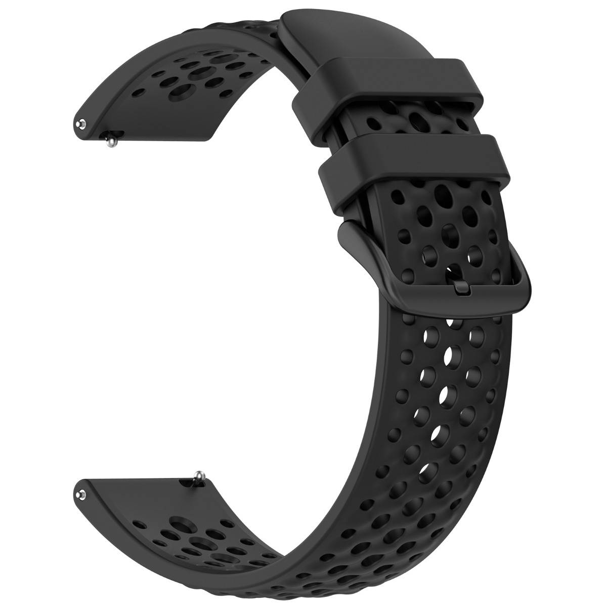 22mm Silikon-Uhrenarmband kompatibel mit Amazfit Active Max, Oppo Watch X3, OnePlus Watch4, Huawei Watch GT Runner2 Black