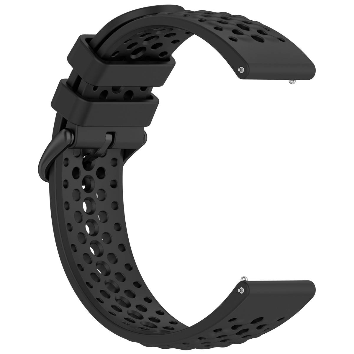 22mm Silikon-Uhrenarmband kompatibel mit Amazfit Active Max, Oppo Watch X3, OnePlus Watch4, Huawei Watch GT Runner2 Black