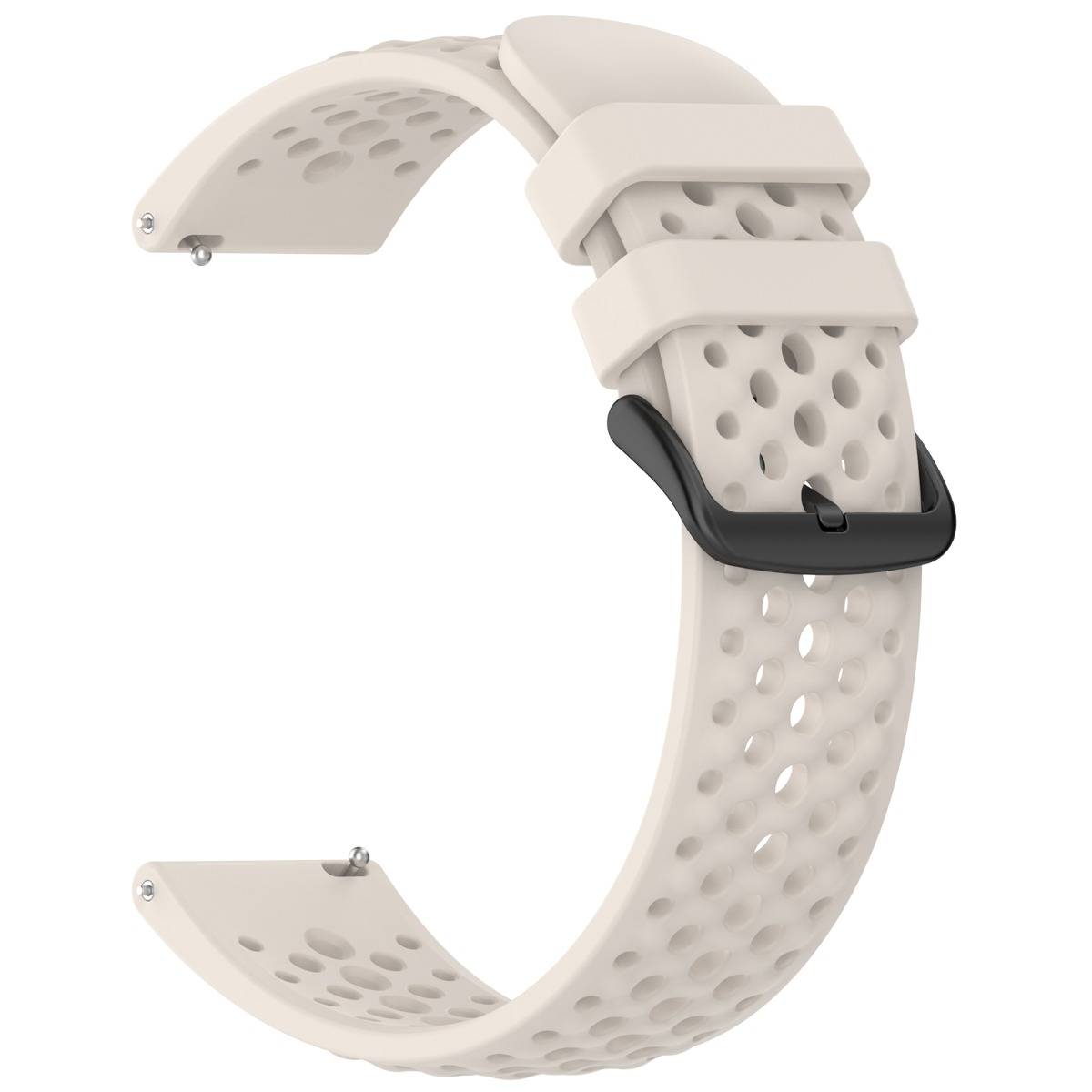 22mm Silikon-Uhrenarmband kompatibel mit Amazfit Active Max, Oppo Watch X3, OnePlus Watch4, Huawei Watch GT Runner2 Beige