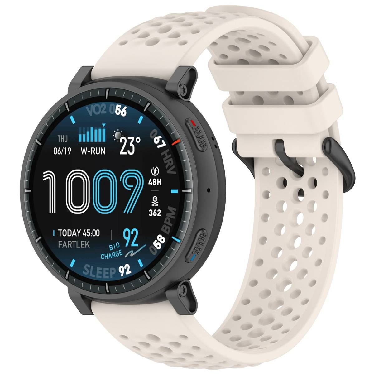 22mm Silikon-Uhrenarmband kompatibel mit Amazfit Active Max, Oppo Watch X3, OnePlus Watch4, Huawei Watch GT Runner2 Beige