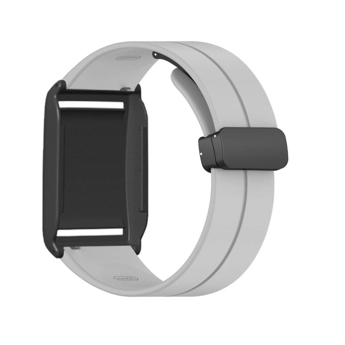 Silikon-Ersatzband mit faltbarem Magnetverschluss kompatibel mit Polar Loop – Mehrere Farben, 24cm x 2cm Gray