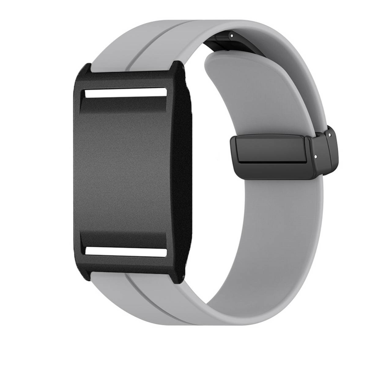 Silikon-Ersatzband mit faltbarem Magnetverschluss kompatibel mit Polar Loop – Mehrere Farben, 24cm x 2cm Gray