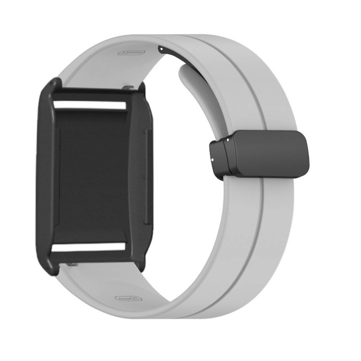 Silikon-Ersatzband mit faltbarem Magnetverschluss kompatibel mit Polar Loop – Mehrere Farben, 24cm x 2cm Gray