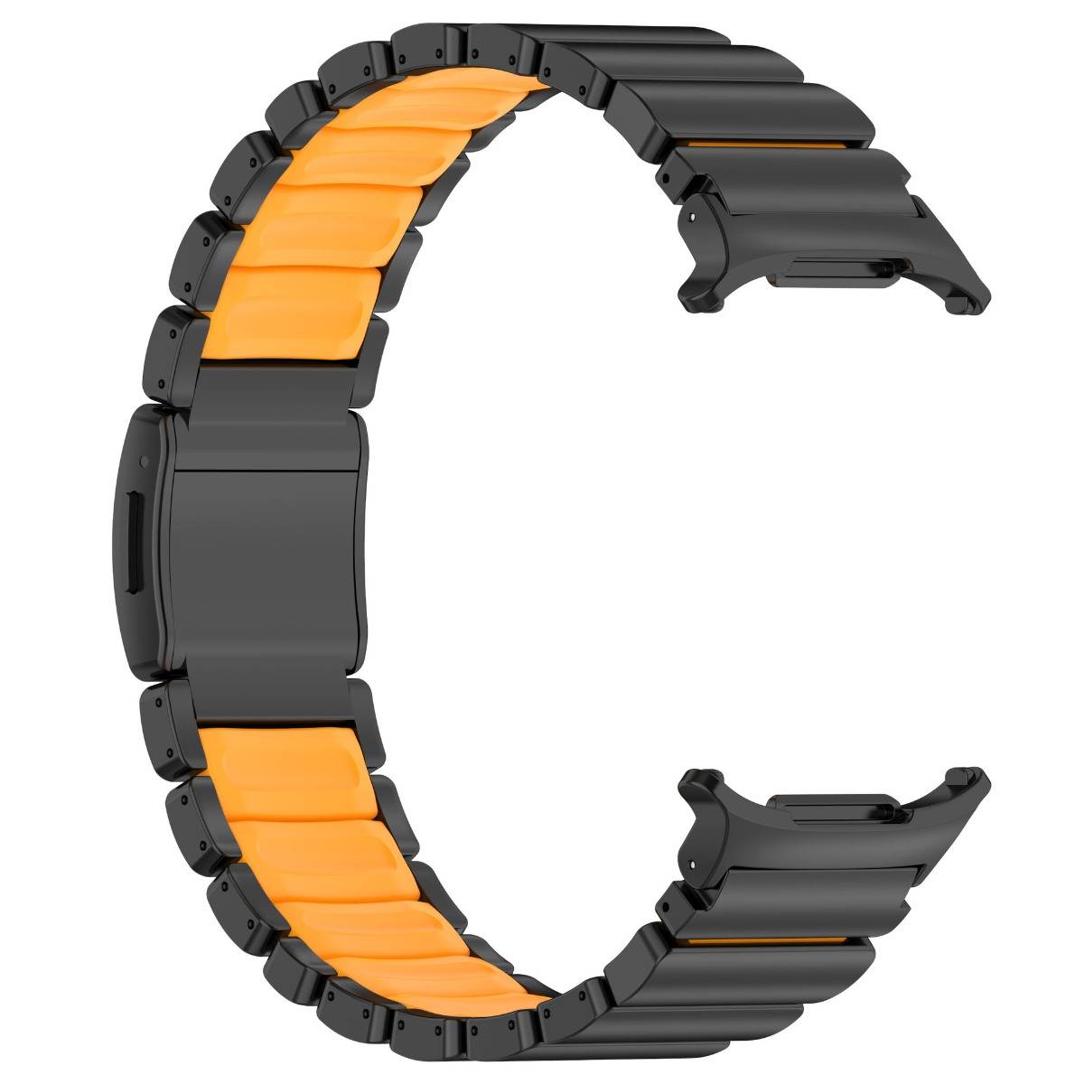 Magnetisches Armband aus Titanlegierung kompatibel mit Samsung Ultra — Titanstahl + Gummi, Mehrere Farben, 18cm x 2.2cm Orange