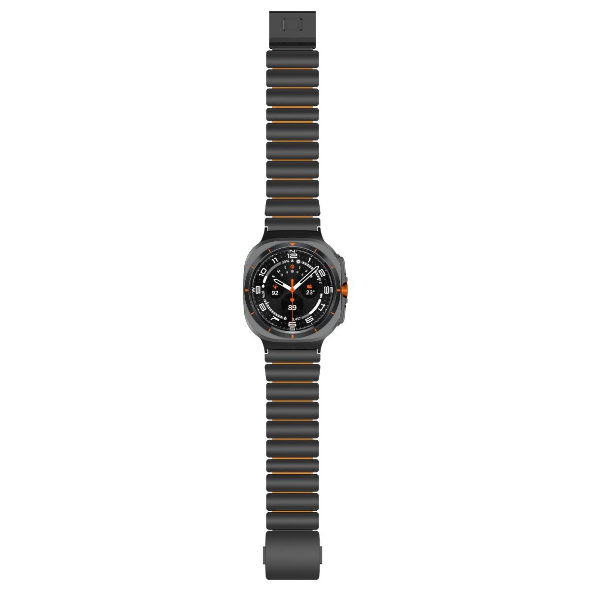 Magnetisches Armband aus Titanlegierung kompatibel mit Samsung Ultra — Titanstahl + Gummi, Mehrere Farben, 18cm x 2.2cm Orange
