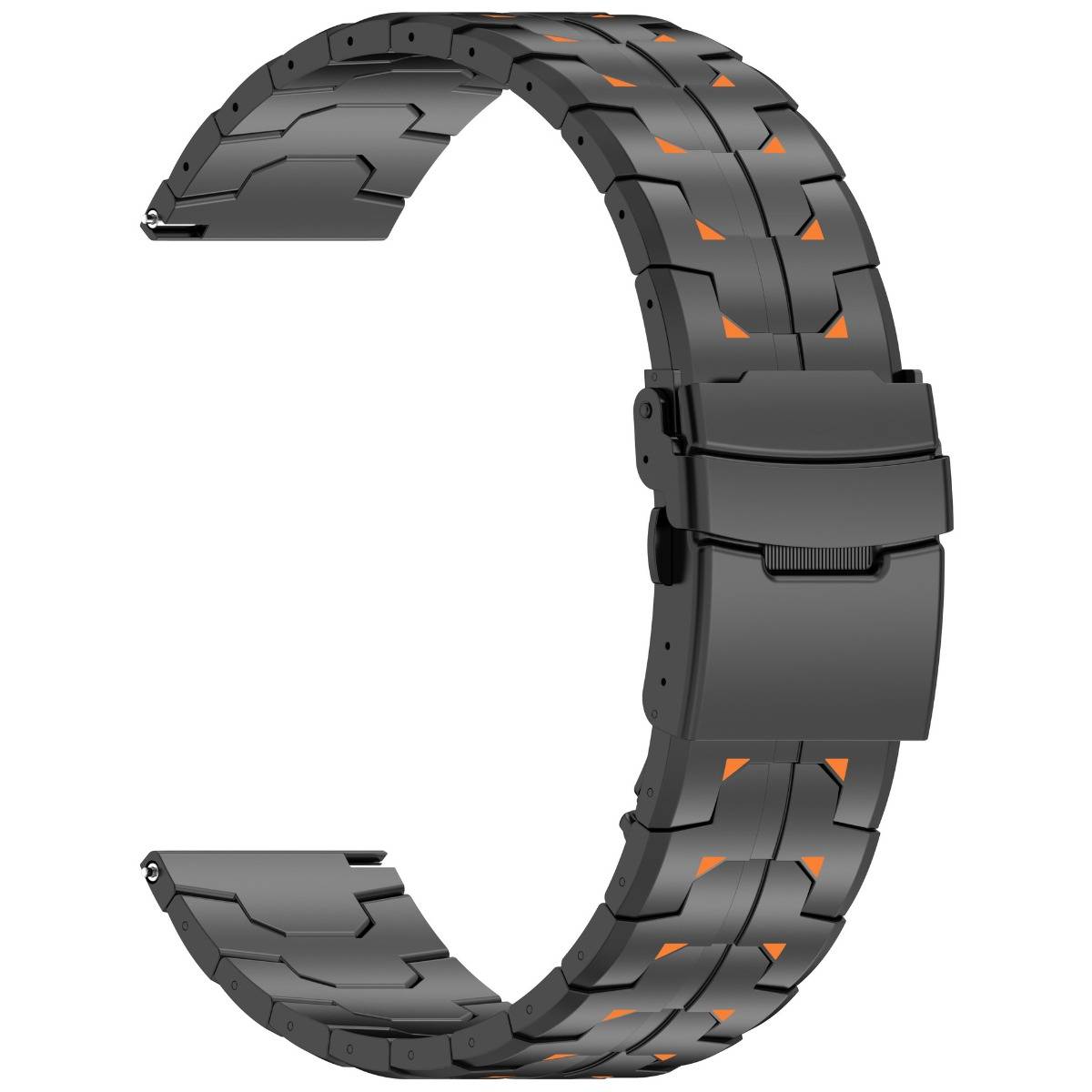 Titan Metall Uhrenarmband kompatibel mit Huawei GT6 Pro und Huawei Watch 4Pro - 22mm Faltschließe Black