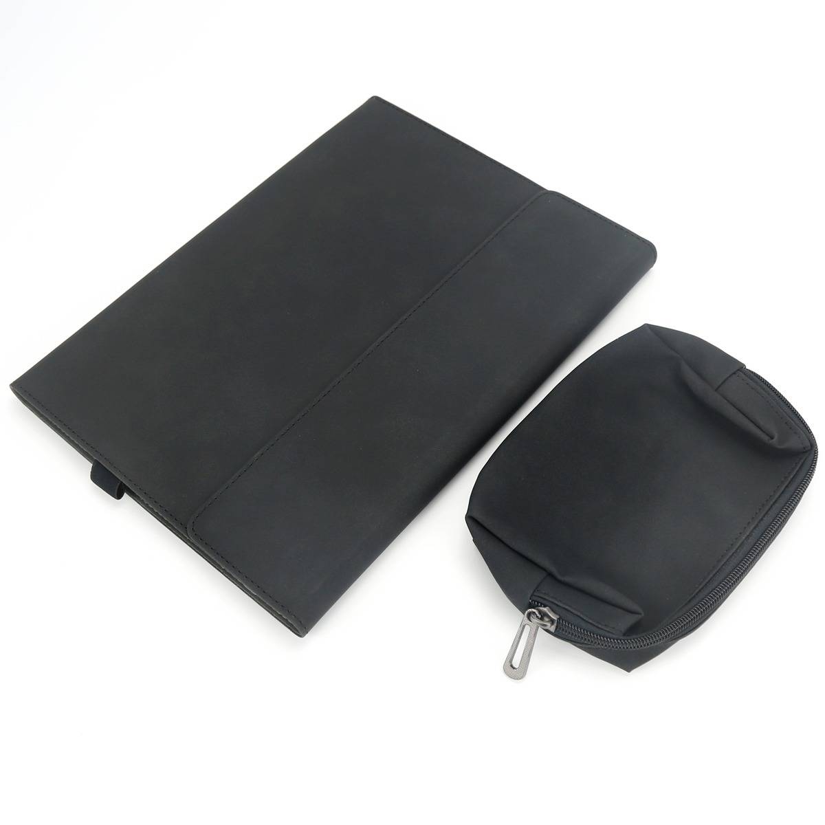 Lammleder- und Mikrofaser-Stand-Folio-Hülle mit Power-Pouch für Surface Pro 10, kompatibel mit Microsoft Surface Pro 10 (TPU Softshell)