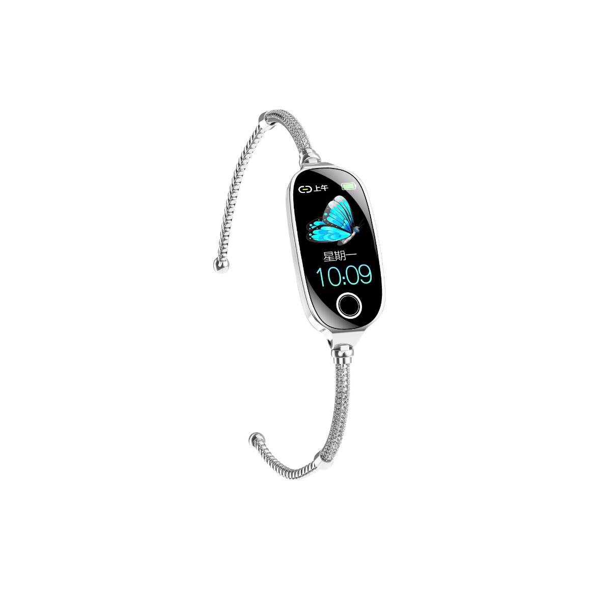 Smartwatch-Armband mit Blutdruck-, SpO2- und Herzfrequenzmessung — IP67, Bluetooth 5.3, 50+ Sportmodi, kompatibel mit iOS und Android Silver