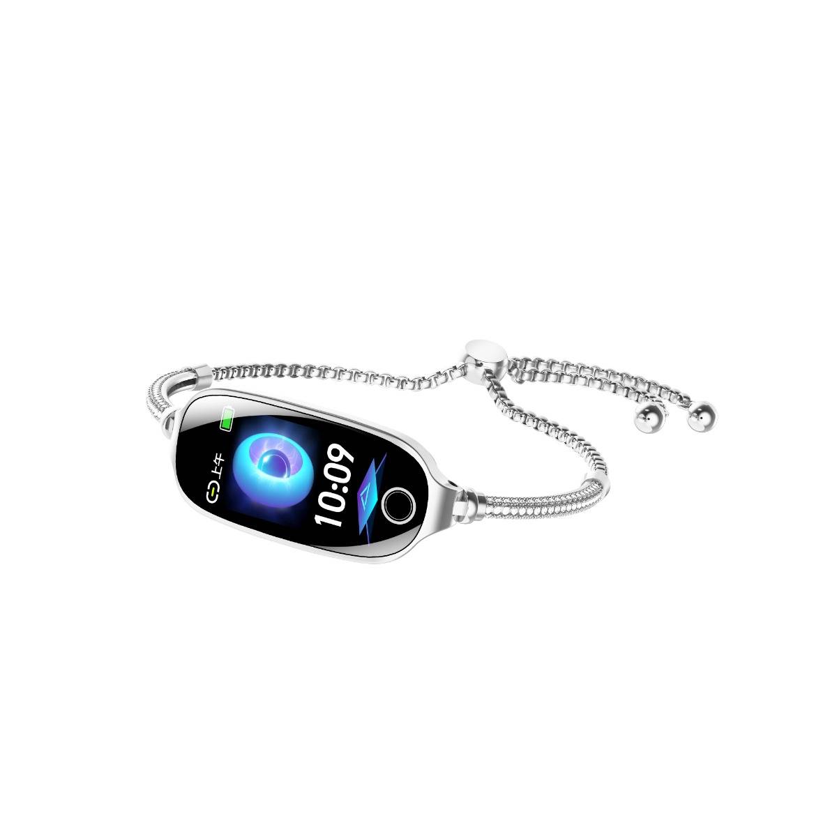 Smartwatch-Armband mit Blutdruck-, SpO2- und Herzfrequenzmessung — IP67, Bluetooth 5.3, 50+ Sportmodi, kompatibel mit iOS und Android Silver