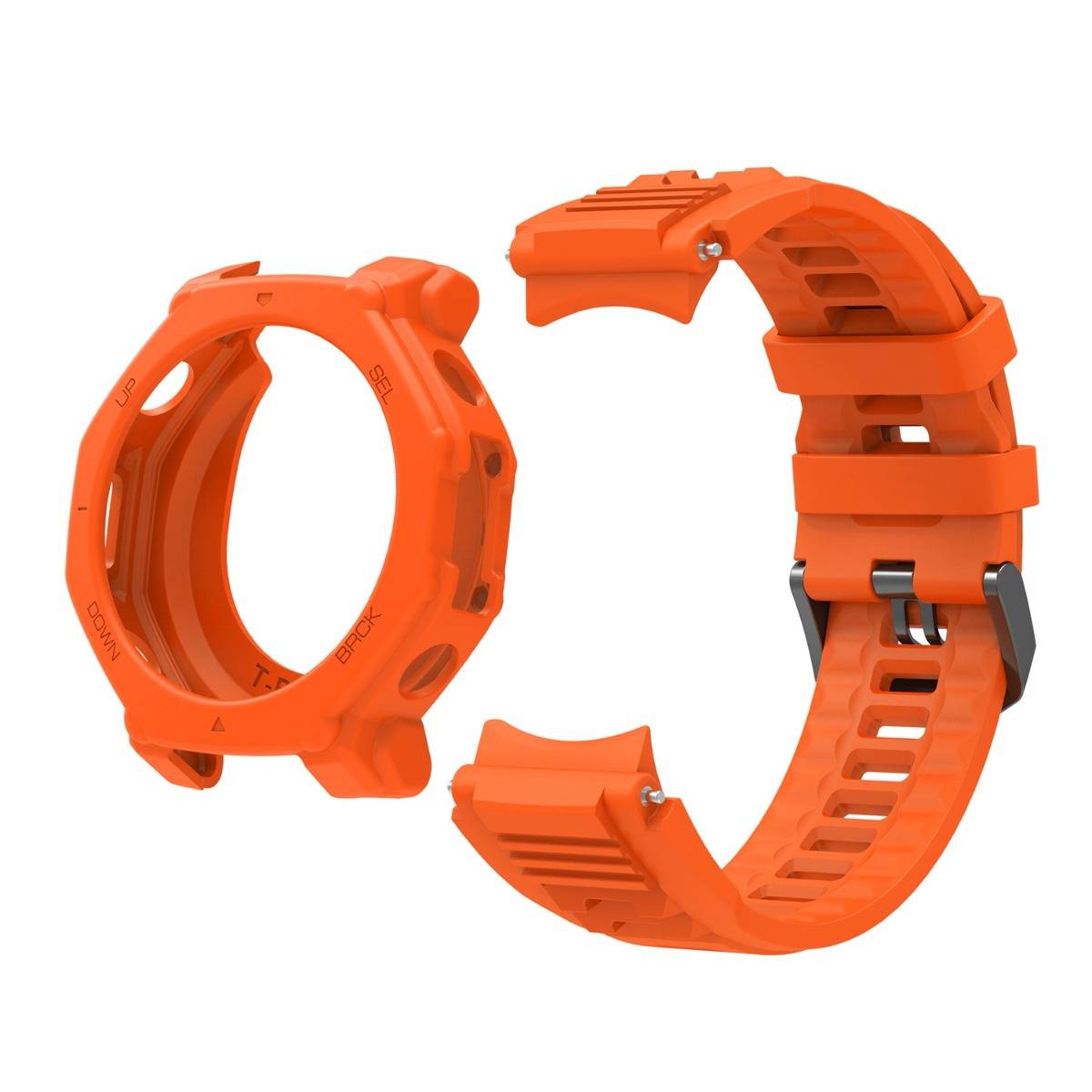 Silikon-Uhrenarmband und Gehäuse kompatibel mit Amazfit T-Rex 3 Pro – Mehrere Farben Orange