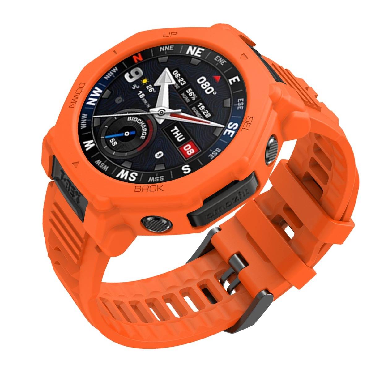 Silikon-Uhrenarmband kompatibel mit Amazfit T-Rex 3 Pro – Mehrere Farben verfügbar Orange