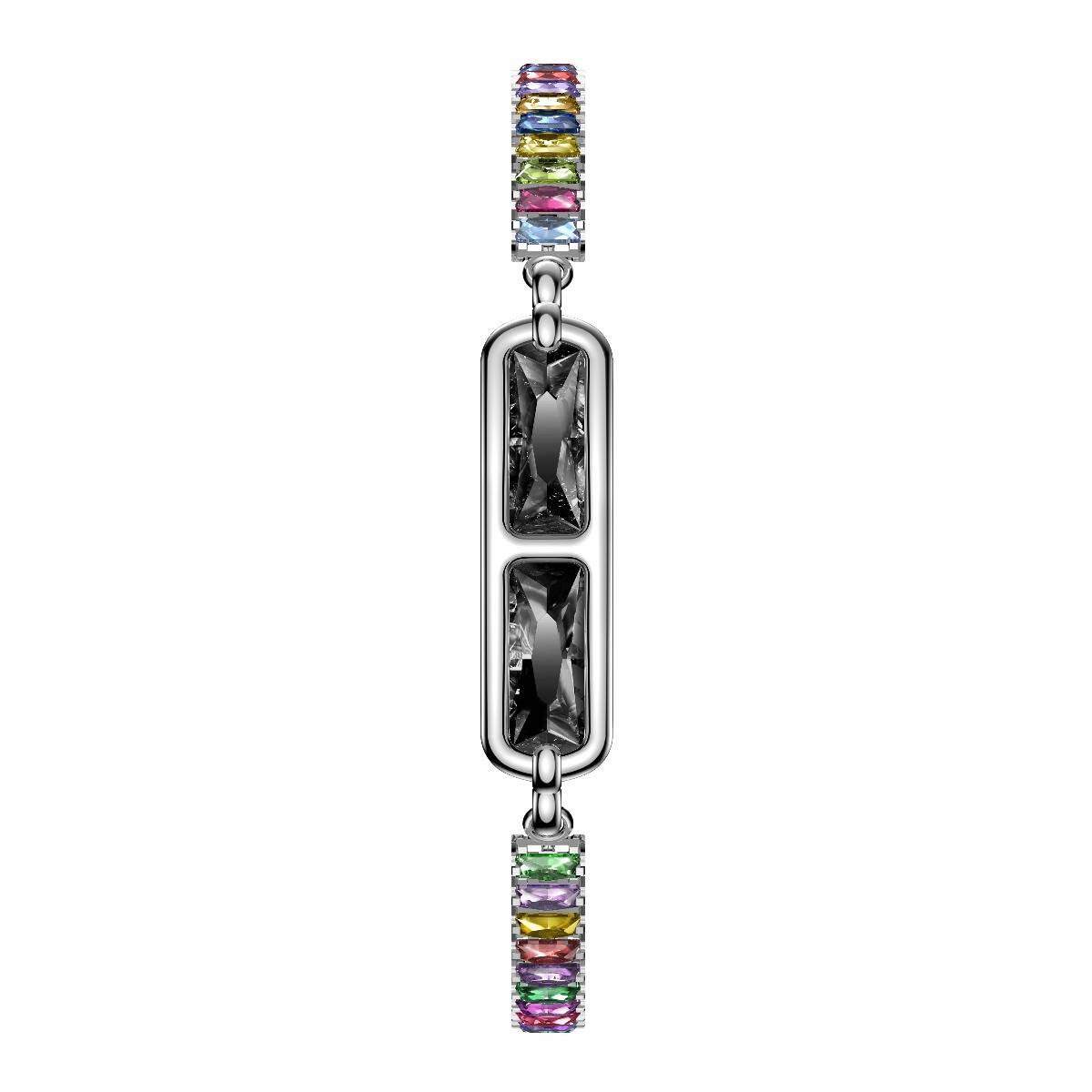 Black Diamond & Rainbow Crystal Smart Bracelet Watch - RWFIT App kompatibler Fitnesstracker