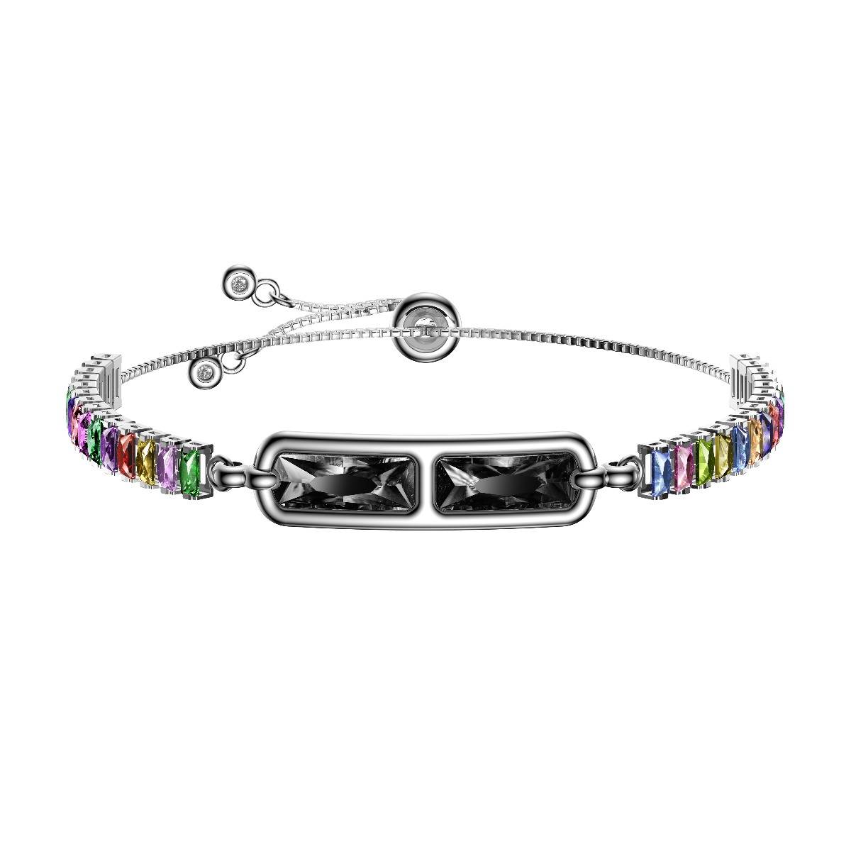 Black Diamond & Rainbow Crystal Smart Bracelet Watch - RWFIT App kompatibler Fitnesstracker
