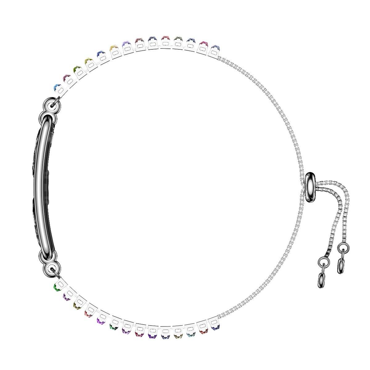 Black Diamond & Rainbow Crystal Smart Bracelet Watch - RWFIT App kompatibler Fitnesstracker