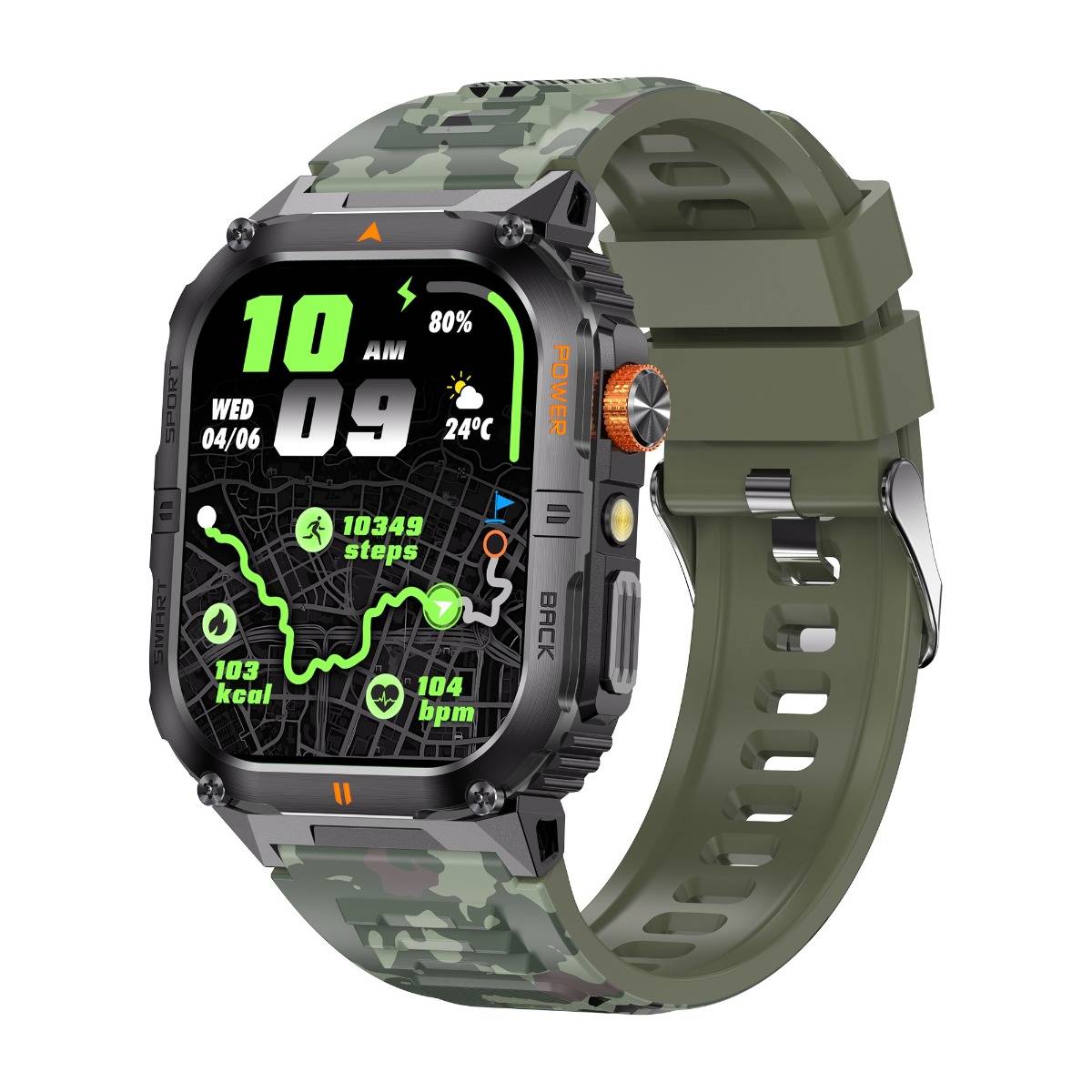 Multifunktionale Smartwatch mit Gesundheitsüberwachung & Bluetooth-Anruffunktionen Green