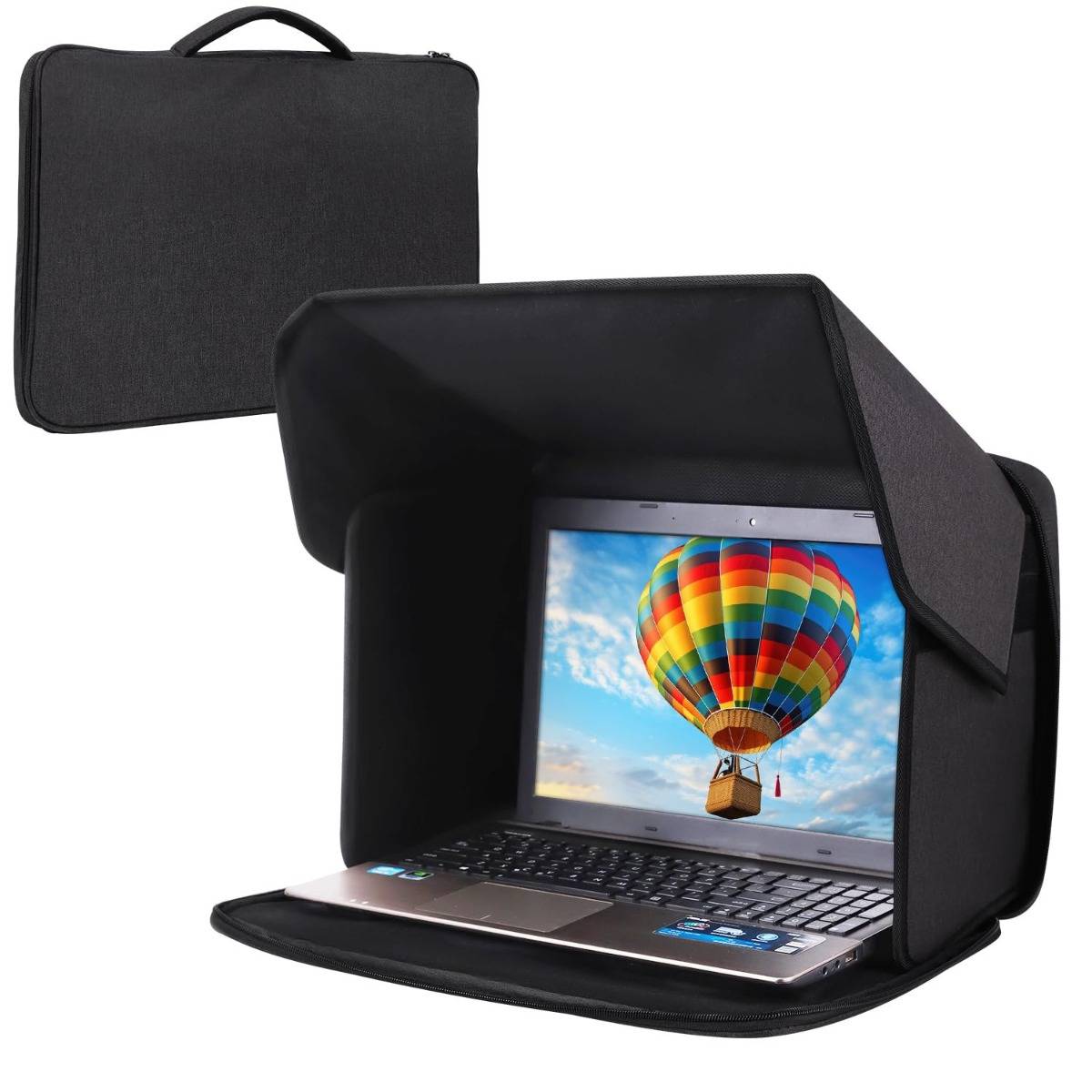 Faltbarer, portabler Laptop-Blickschutz & Sonnenschutz - 16-Zoll-Laptoptasche