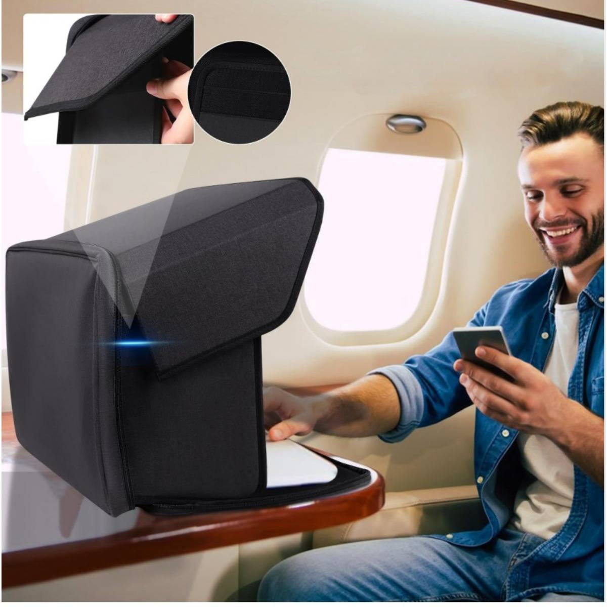 Faltbarer, portabler Laptop-Blickschutz & Sonnenschutz - 16-Zoll-Laptoptasche