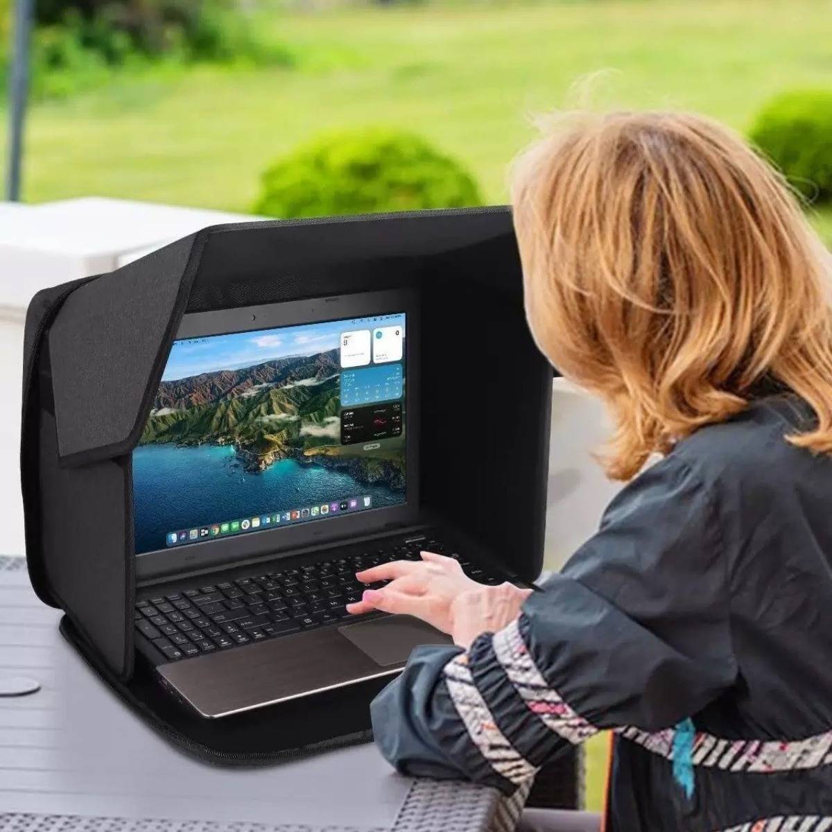 Faltbarer, portabler Laptop-Blickschutz & Sonnenschutz - 16-Zoll-Laptoptasche