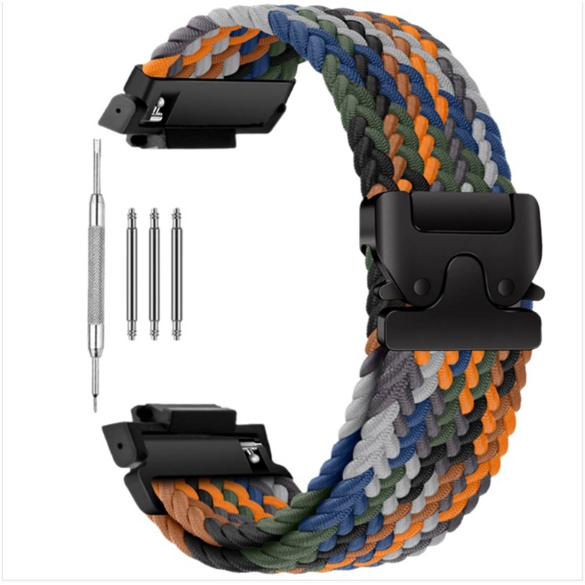 Atmungsaktives Nylon Uhrenarmband kompatibel mit Casio G-SHOCK GA-110/GA120/700 mit Paracord-Schnalle MultiColor