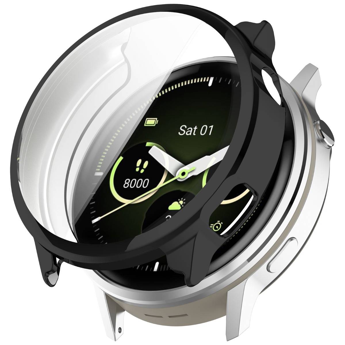 Vollständige TPU-Schutzhülle kompatibel mit Garmin Venu 4 (41/45mm) Black 45 mm