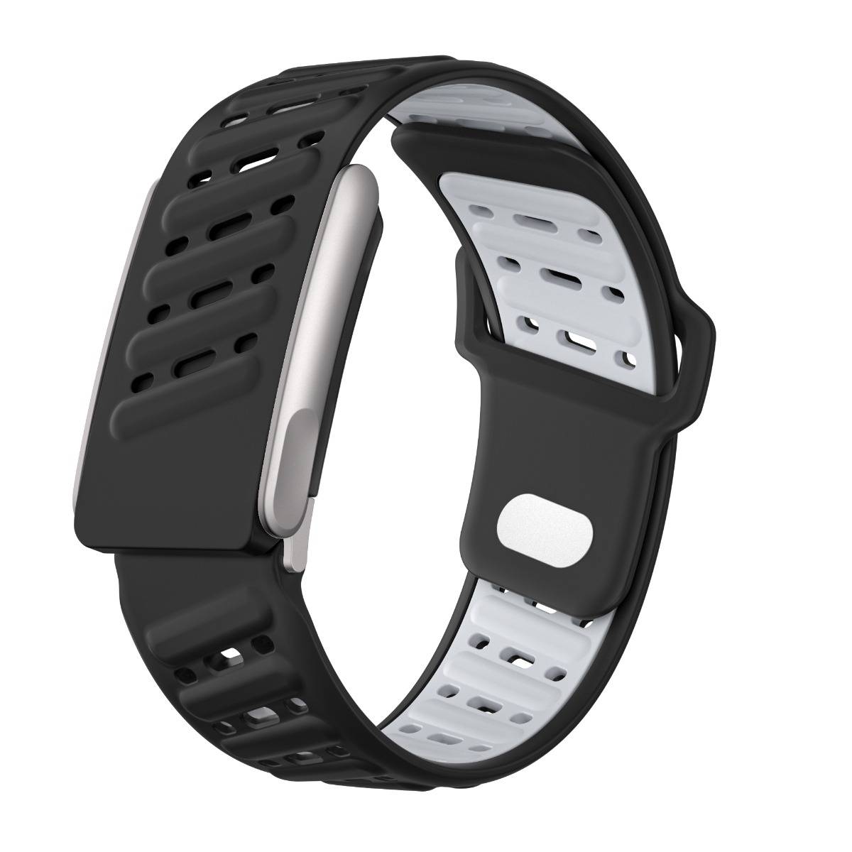 Atmungsaktives Silikonarmband kompatibel mit Whoop 5.0 & MG Herzfrequenzmesser Black