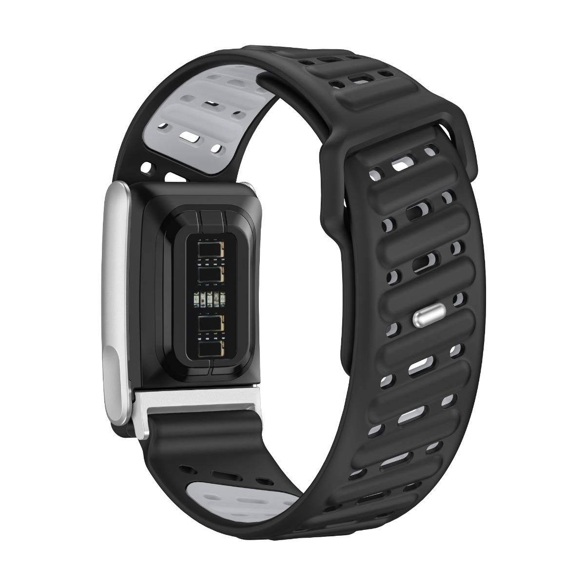 Atmungsaktives Silikonarmband kompatibel mit Whoop 5.0 & MG Herzfrequenzmesser Black