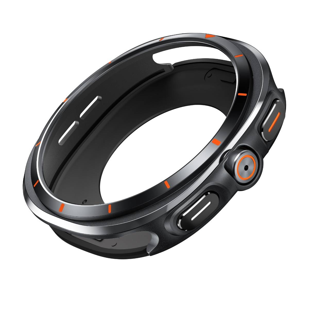 Schutzhülle aus Zinklegierung, kompatibel mit Samsung Galaxy Watch 8 (40mm) Black Orange