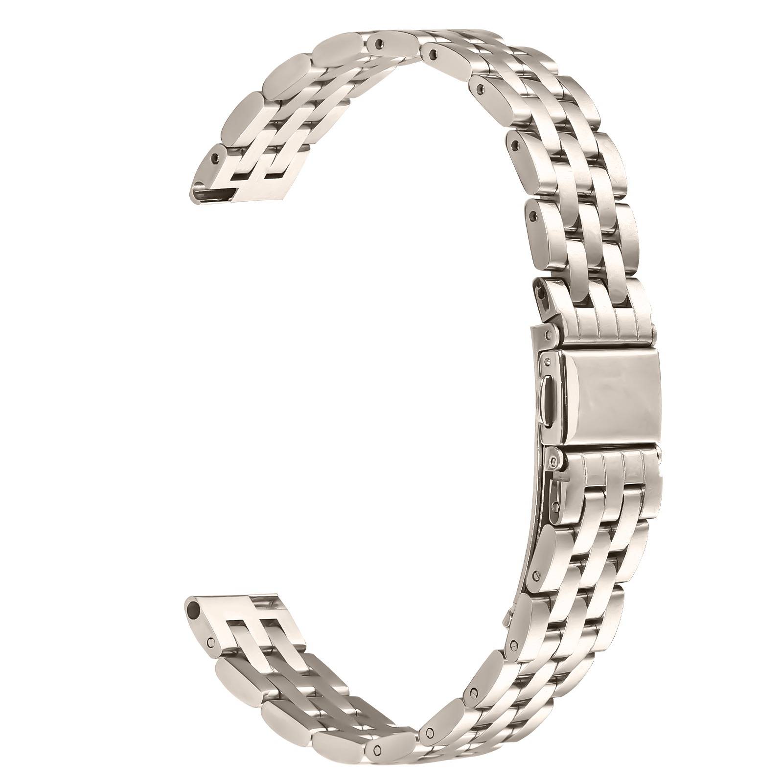 Elegantes Edelstahl-Fünf-Perlen-Uhrenarmband kompatibel mit Garmin Lily 2 Gold