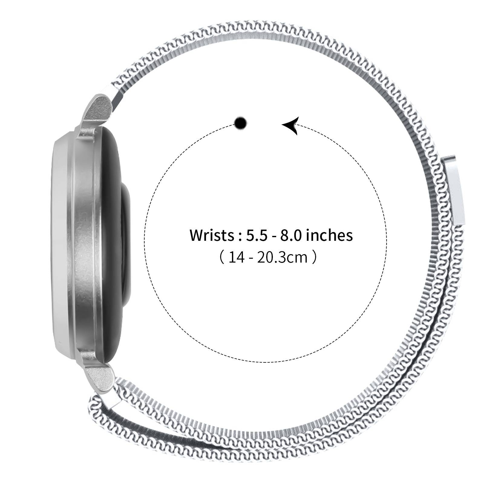 Milanese Edelstahl Uhrenarmband kompatibel mit Garmin Lily 2 - Mehrere Farben Silver