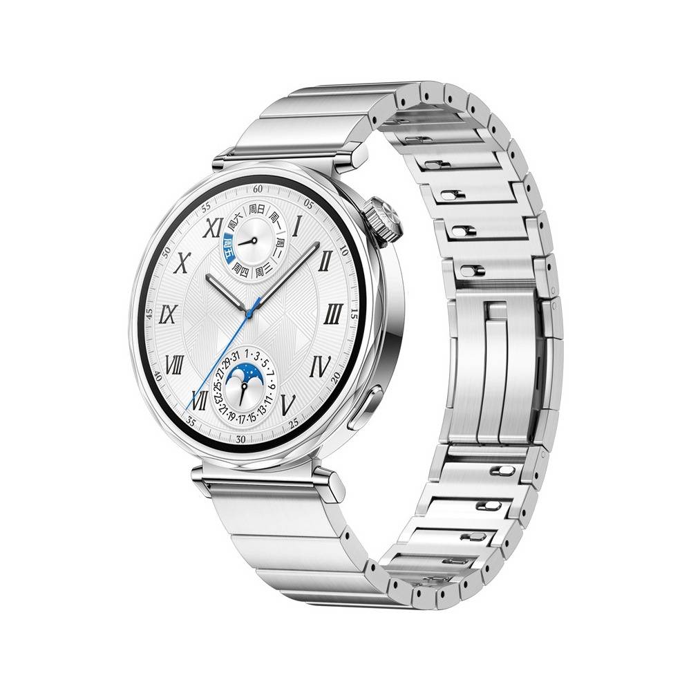 18mm Edelstahl Uhrenarmband Kompatibel mit Huawei GT5 - Schnellverschluss Silver
