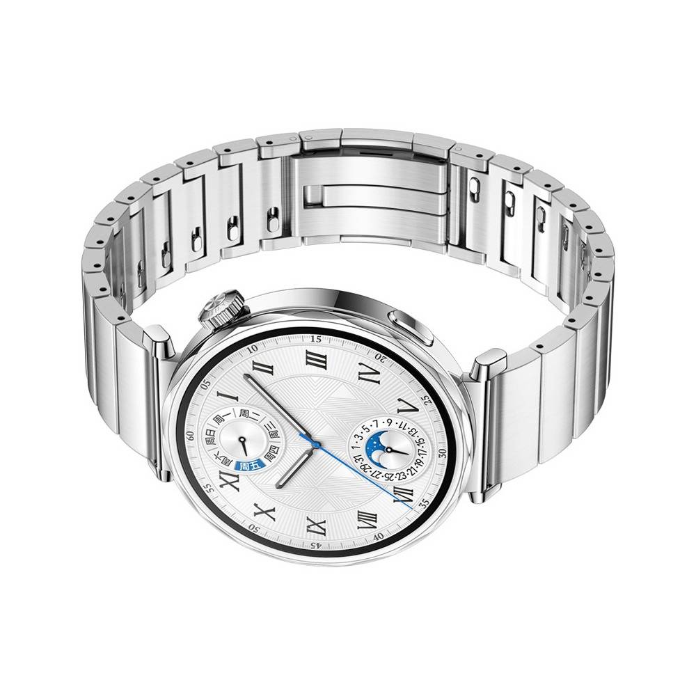 18mm Edelstahl Uhrenarmband Kompatibel mit Huawei GT5 - Schnellverschluss Silver