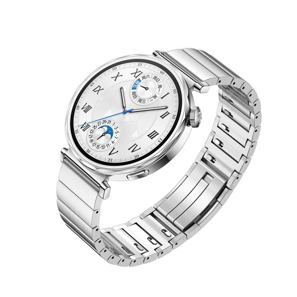 18mm Edelstahl Uhrenarmband Kompatibel mit Huawei GT5 - Schnellverschluss Silver
