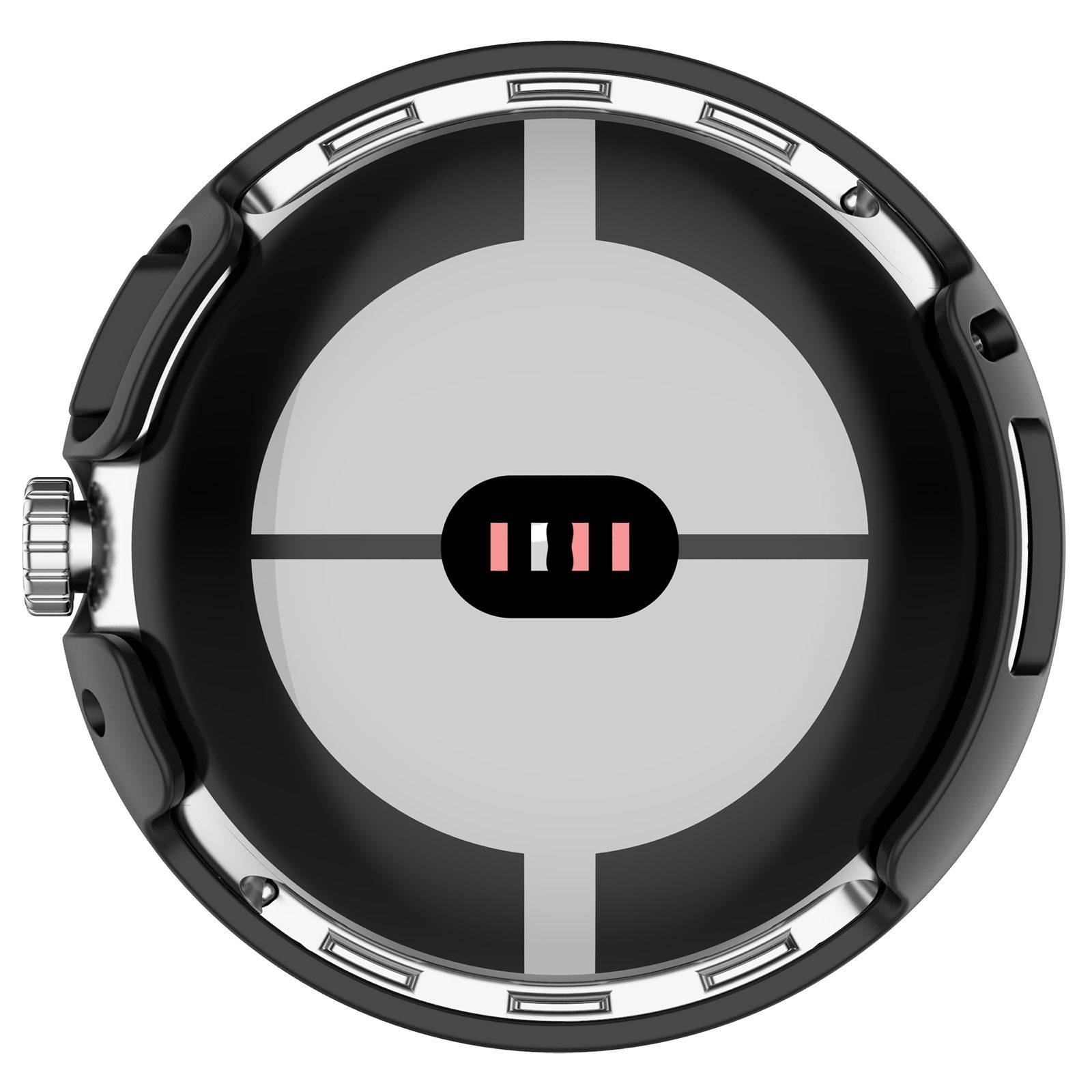 Schutzhülle aus gehärtetem Glas kompatibel mit Google Pixel Watch 4 - Verbesserter Schutz Black 45 mm