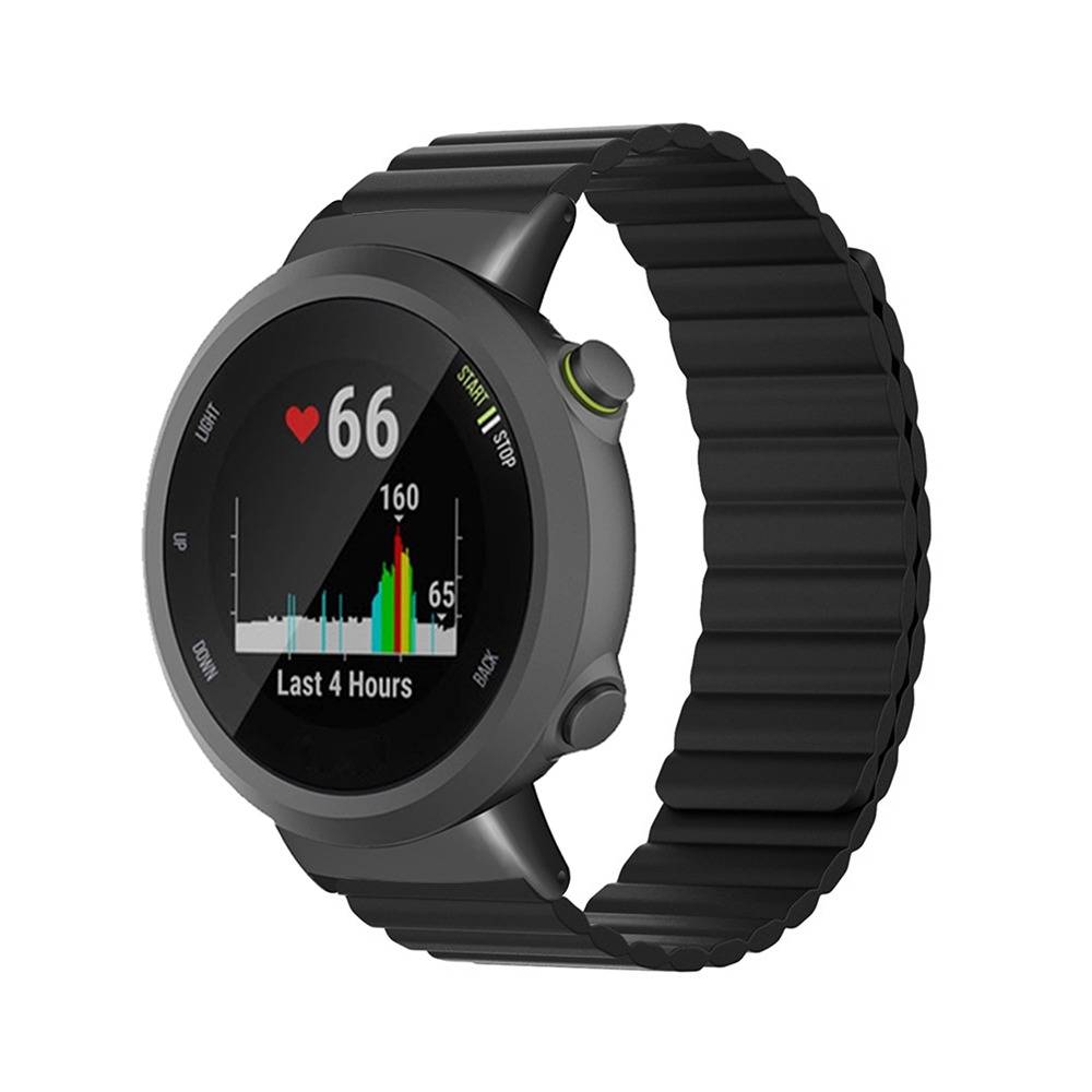 Magnetisches Silikonarmband kompatibel mit Garmin Forerunner 45/45S/Swim 2 - Verschiedene Farben Black