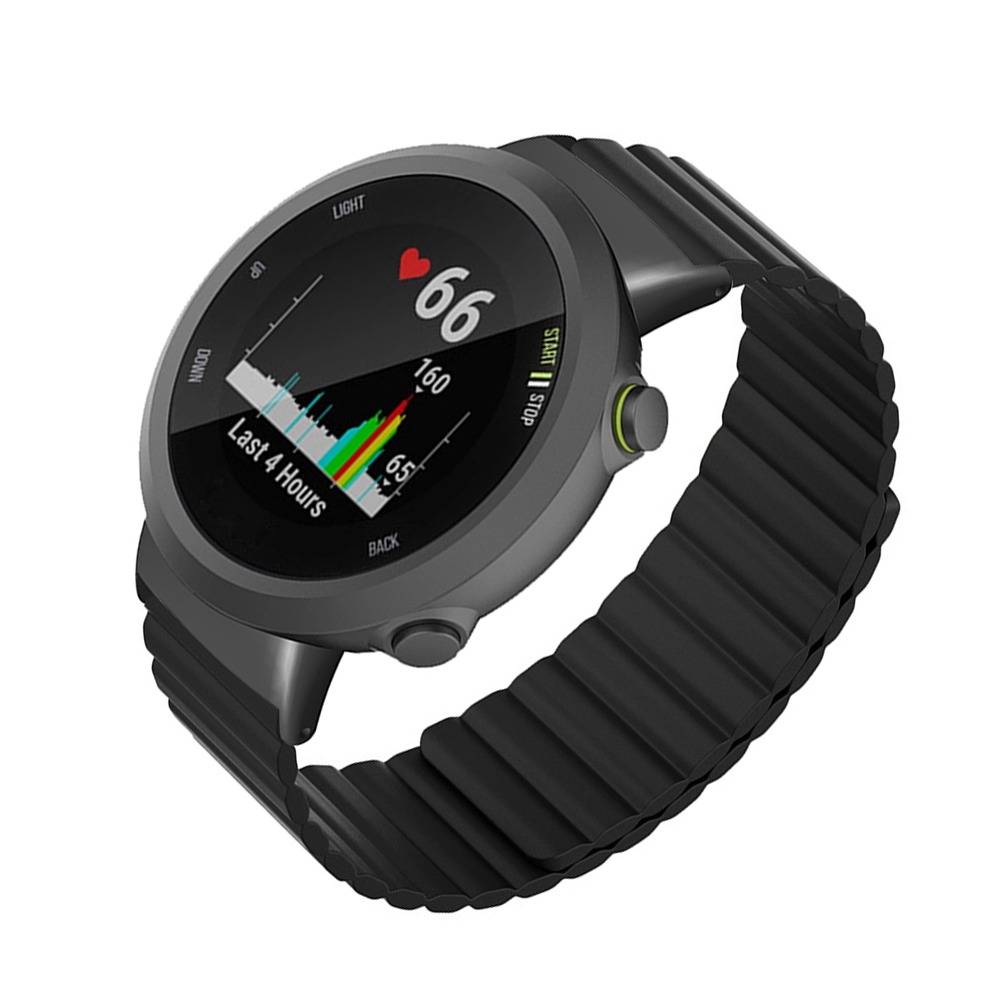 Magnetisches Silikonarmband kompatibel mit Garmin Forerunner 45/45S/Swim 2 - Verschiedene Farben Black