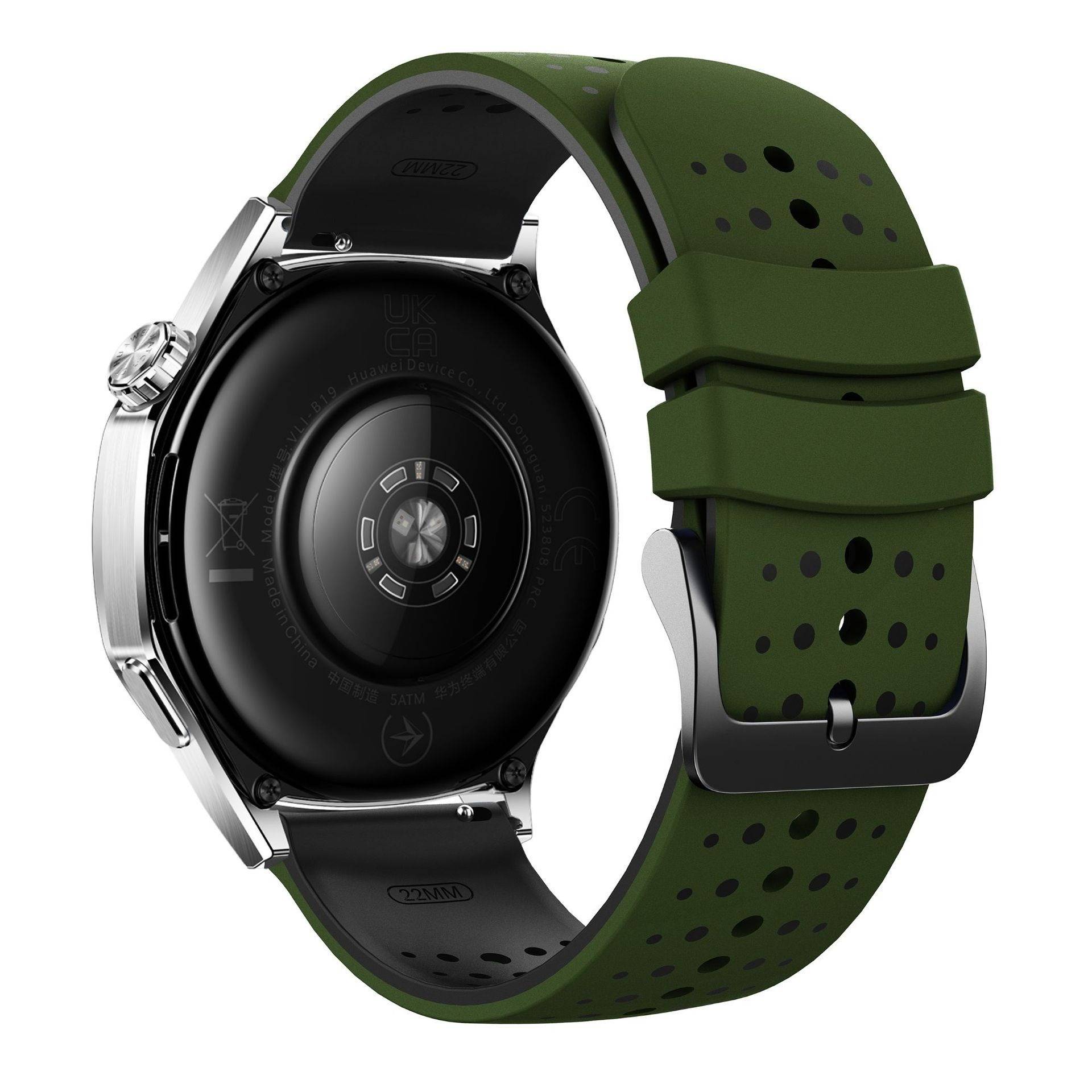 22mm Silikon Uhrenarmband kompatibel mit Suunto 9 Peak, Huawei, Xiaomi, Redmi und Samsung – Zweifarbiger Sternenhimmel Design Green+Black