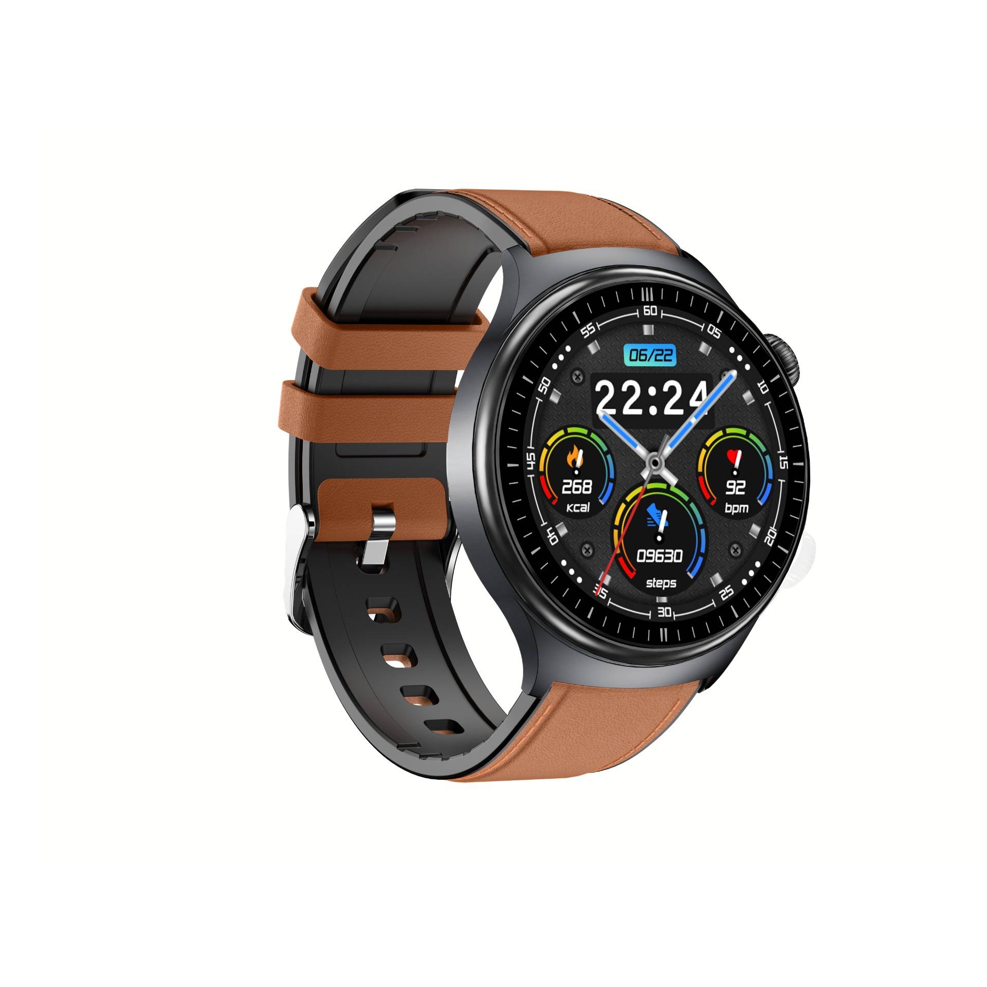 IP68 Wasserdichte Smartwatch mit EKG, Herzfrequenz- und Blutsauerstoffüberwachung Brown