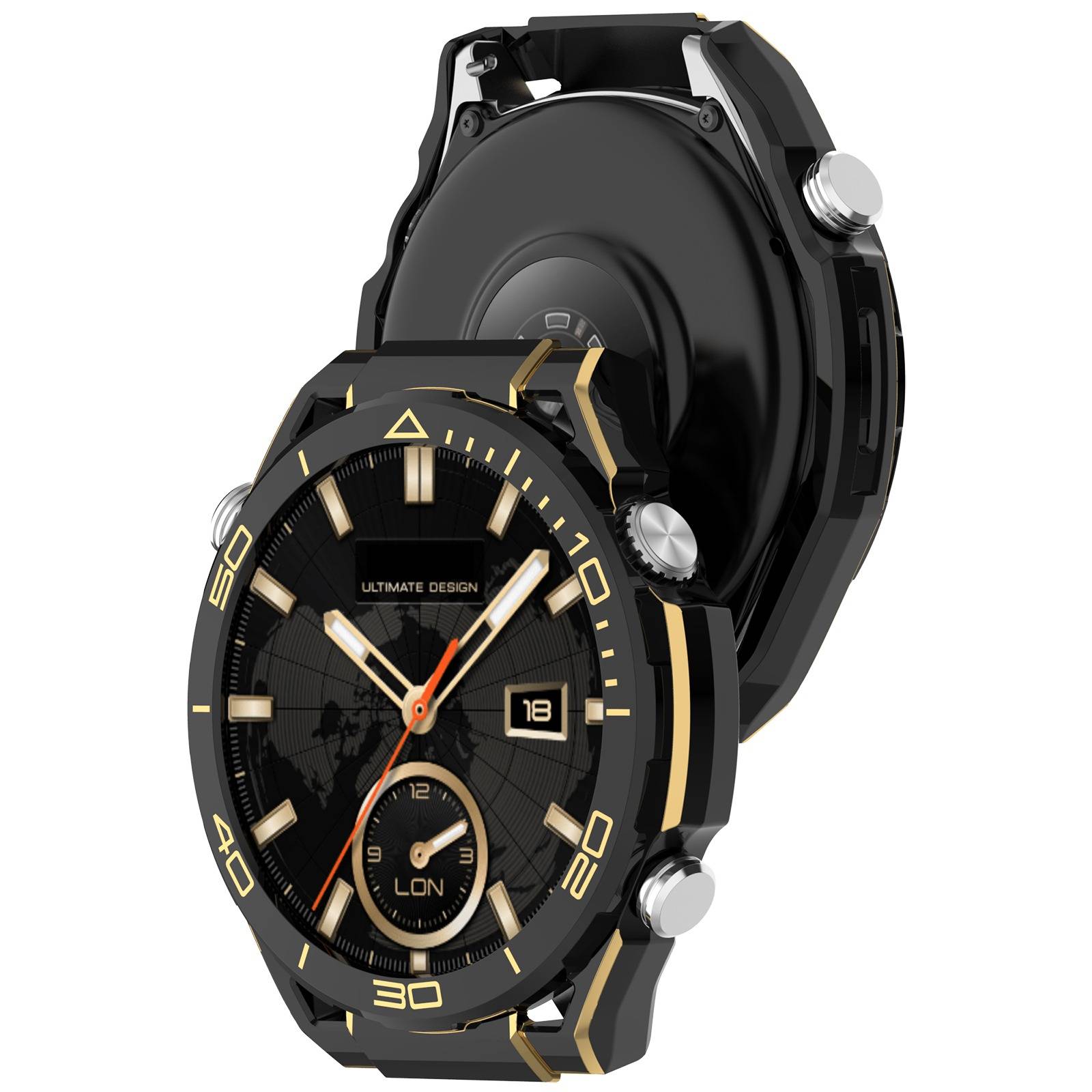 GT6 46mm Schwarzgold PC Schutzhülle Kompatibel mit Huawei Watch GT6 46mm
