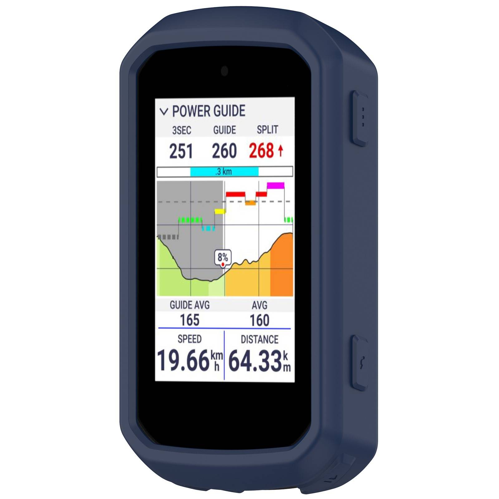 Mitternachtsblaue Silikon-Schutzhülle kompatibel mit Garmin Edge 850 & Edge 550