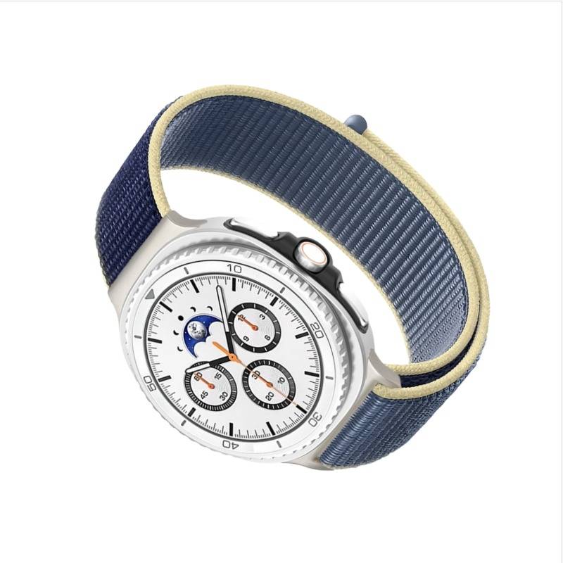 Nylon Klettband kompatibel mit Samsung Watch 8/8 Classic Blue