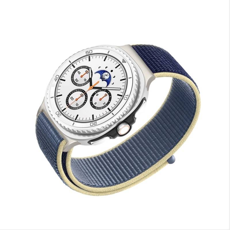 Nylon Klettband kompatibel mit Samsung Watch 8/8 Classic Blue