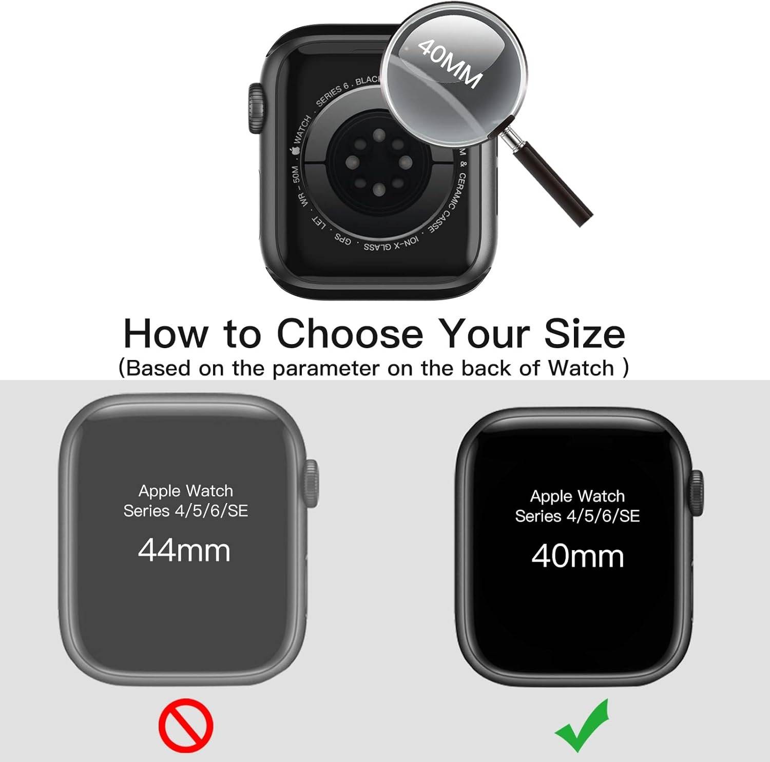 Klare PC & Panzerglas Schutzhülle kompatibel mit Apple Watch 4/5/6 40mm
