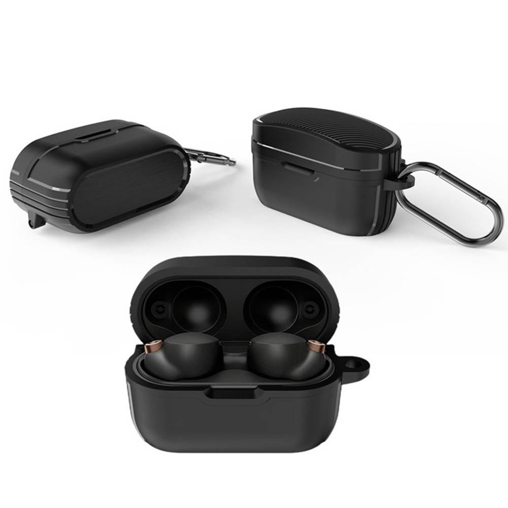 TPU-Schutzhülle kompatibel mit Sony WF-1000XM4 Kabellosen Bluetooth-Ohrhörern – Stoßfest, Staubdicht Black