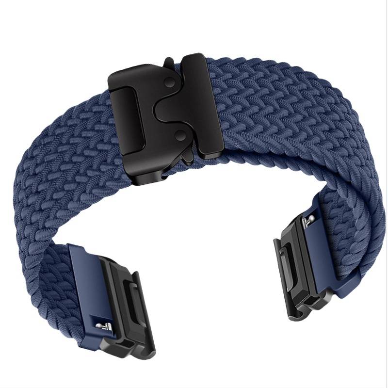 Elastisches Nylon-Uhrenarmband kompatibel mit Garmin Fenix 8/7X Pro/955/965 mit magnetischem Schnellverschluss Blue 26 mm