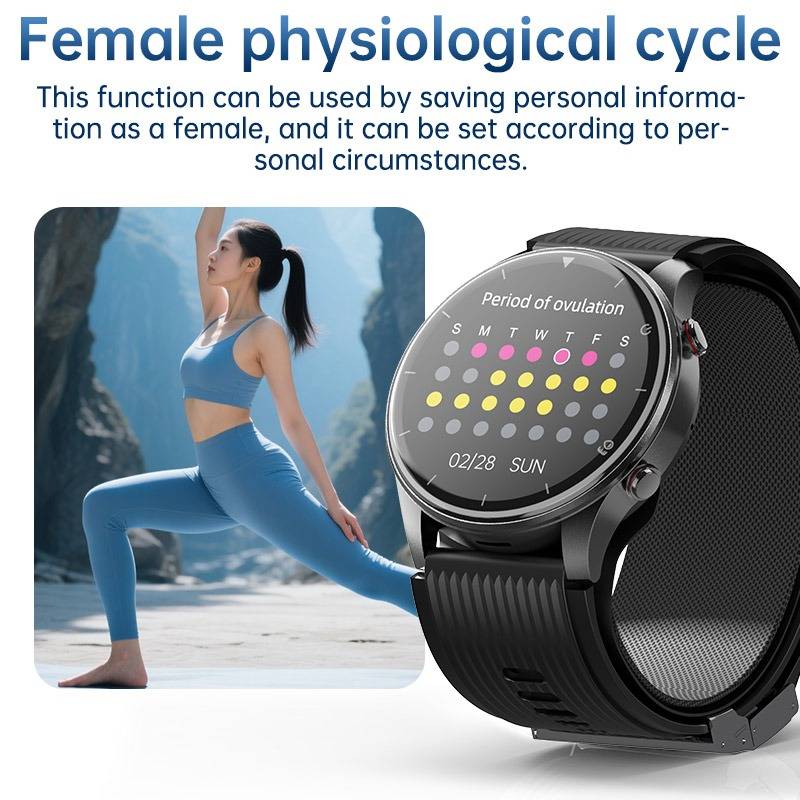 AMOLED-Smartwatch mit Blutdruck-, EKG-, Bluetooth-Anruf-, Blutsauerstoff- und SOS-Funktion