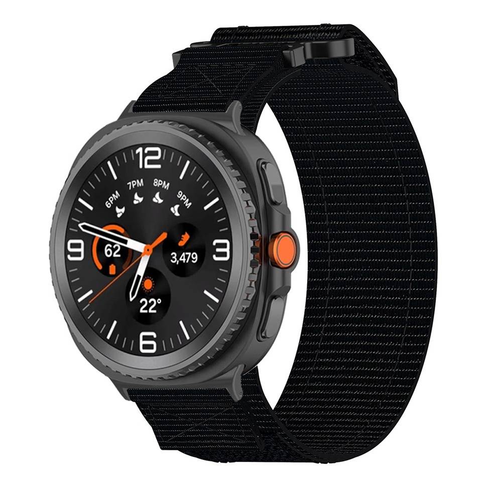 Nylon-Armband kompatibel mit Samsung Galaxy Watch 8 – Schwarz