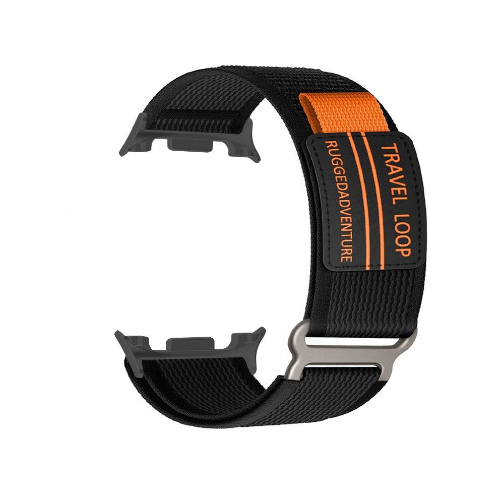 Nylon-Armband kompatibel mit Samsung Watch 8 – Schwarzes, geflochtenes Sportarmband