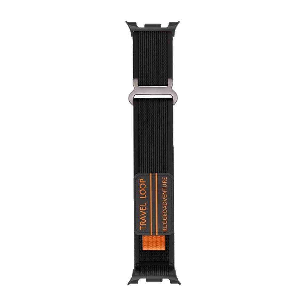 Nylon-Armband kompatibel mit Samsung Watch 8 – Schwarzes, geflochtenes Sportarmband