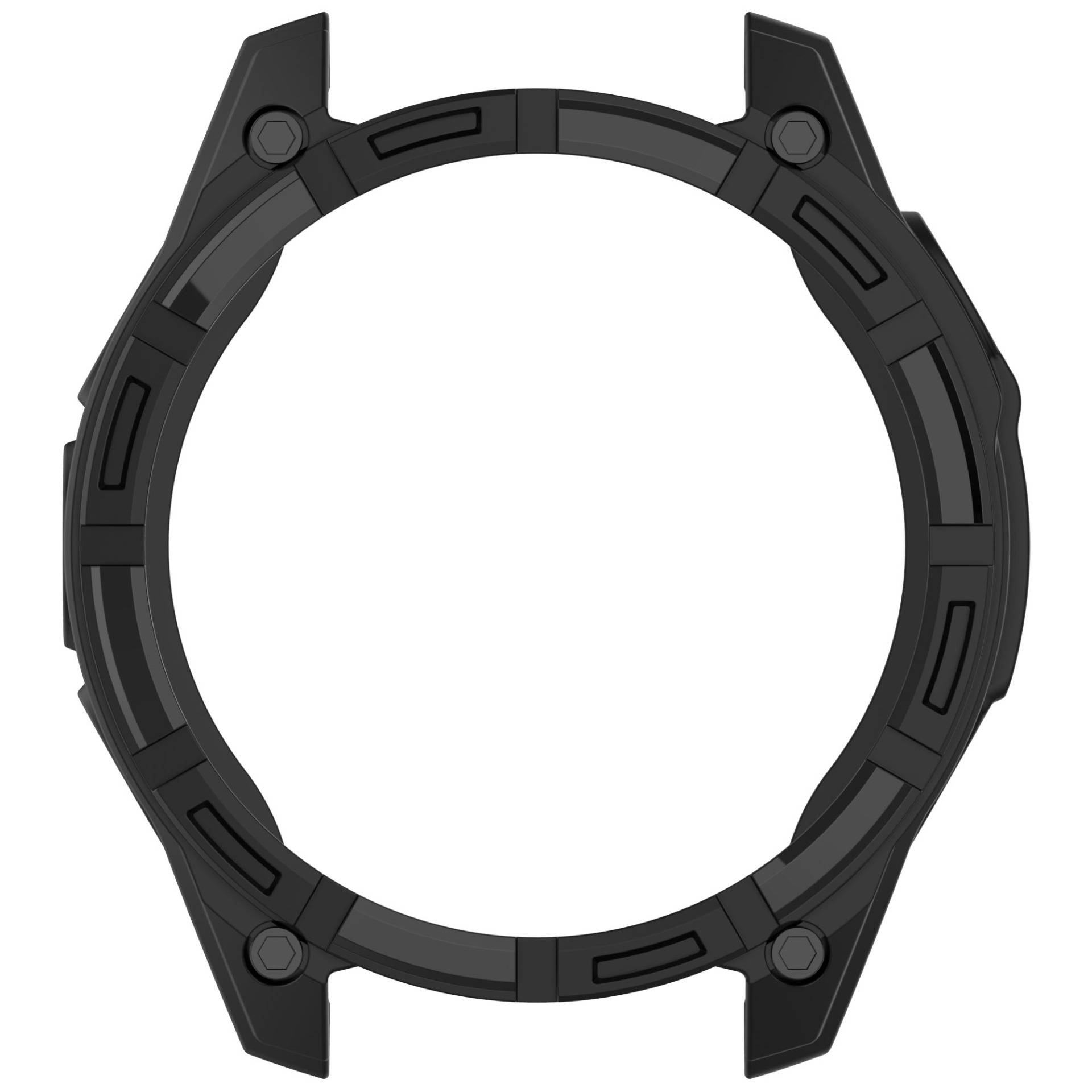 Hohle Panzer Schutzhülle 47mm kompatibel mit Garmin Quatix 8 - Mehrfarbig Black